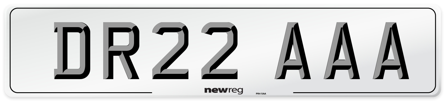 DR22 AAA Number Plate from New Reg